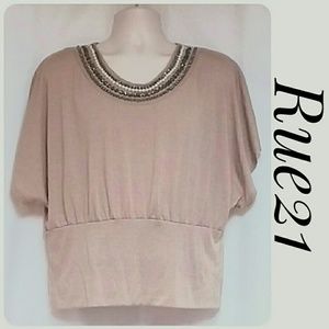 Rue21 Tops - Rue21 Dolman Sleeve Beaded Trim Top XL Rue21 Tops - Rue21 Dolman Sleeve Beaded Trim Top XL